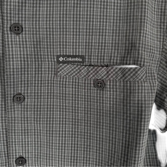 Columbia Declination Trail Shirt S Grey Button Front Short Sleeve Outdoor Hiking - Picture 6 of 13